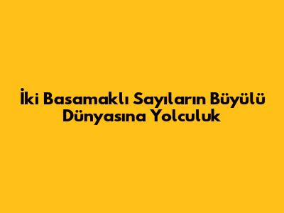 İki Basamaklı Sayıların Büyülü Dünyasına Yolculuk