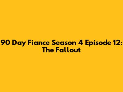 90 Day Fiance Season 4 Episode 12: The Fallout