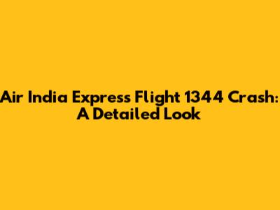Air India Express Flight 1344 Crash: A Detailed Look