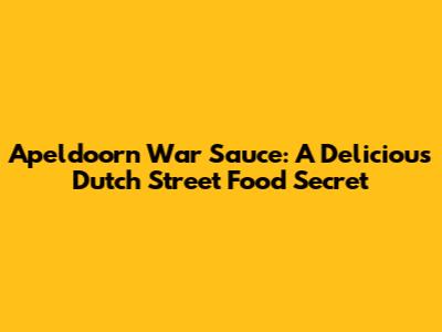 Apeldoorn War Sauce: A Delicious Dutch Street Food Secret