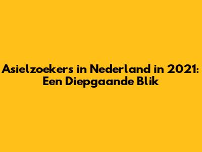 Asielzoekers in Nederland in 2021: Een Diepgaande Blik