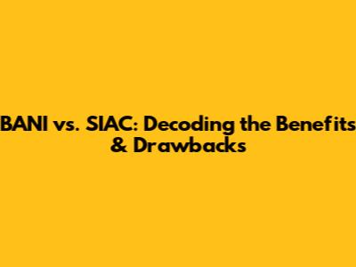 BANI vs. SIAC: Decoding the Benefits & Drawbacks