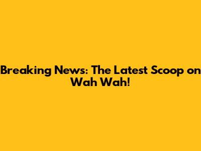 Breaking News: The Latest Scoop on Wah Wah!