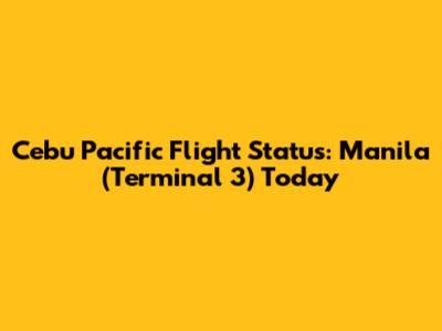 Cebu Pacific Flight Status: Manila (Terminal 3) Today