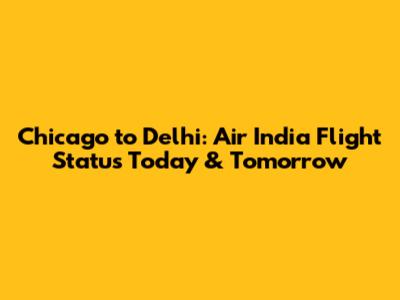 Chicago to Delhi: Air India Flight Status Today & Tomorrow
