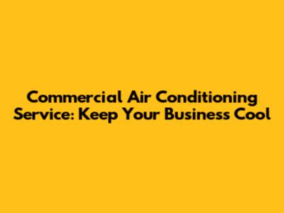 Commercial Air Conditioning Service: Keep Your Business Cool