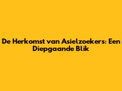 De Herkomst van Asielzoekers: Een Diepgaande Blik