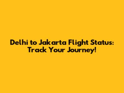 Delhi to Jakarta Flight Status: Track Your Journey!