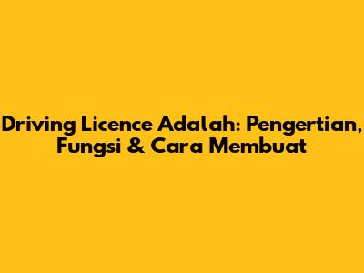 Driving Licence Adalah: Pengertian, Fungsi & Cara Membuat