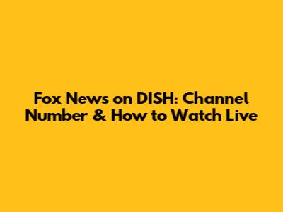 Fox News on DISH: Channel Number & How to Watch Live