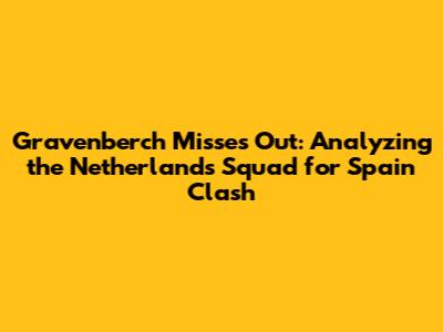 Gravenberch Misses Out: Analyzing the Netherlands Squad for Spain Clash