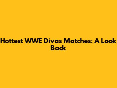 Hottest WWE Divas Matches: A Look Back
