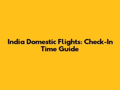 India Domestic Flights: Check-In Time Guide