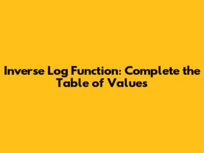 Inverse Log Function: Complete the Table of Values
