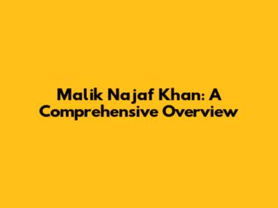 Malik Najaf Khan: A Comprehensive Overview