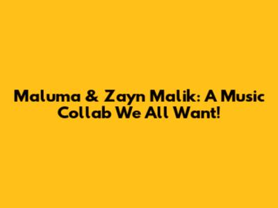 Maluma & Zayn Malik: A Music Collab We All Want!