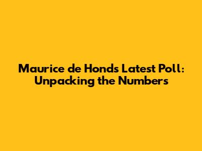 Maurice de Hond's Latest Poll: Unpacking the Numbers