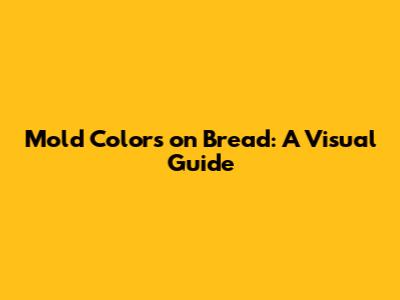 Mold Colors on Bread: A Visual Guide