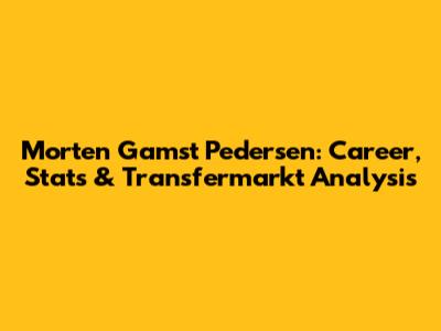 Morten Gamst Pedersen: Career, Stats & Transfermarkt Analysis