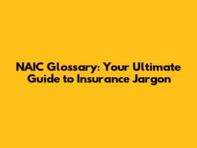 NAIC Glossary: Your Ultimate Guide to Insurance Jargon