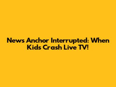 News Anchor Interrupted: When Kids Crash Live TV!