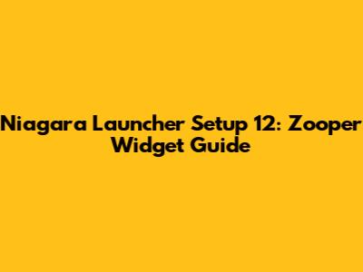 Niagara Launcher Setup 12: Zooper Widget Guide