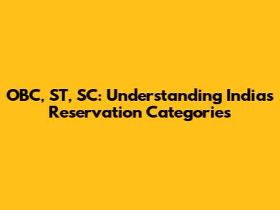 OBC, ST, SC: Understanding India's Reservation Categories