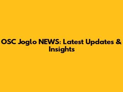 OSC Joglo NEWS: Latest Updates & Insights