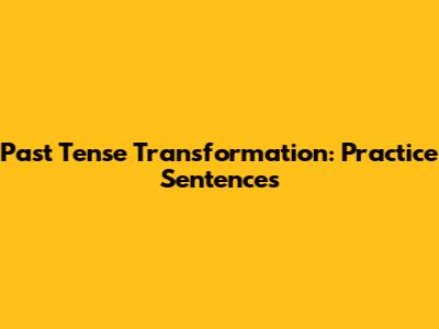 Past Tense Transformation: Practice Sentences