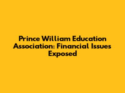 Prince William Education Association: Financial Issues Exposed
