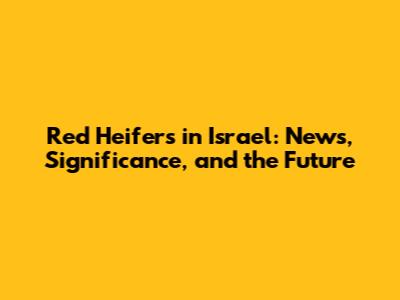 Red Heifers in Israel: News, Significance, and the Future