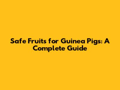 Safe Fruits for Guinea Pigs: A Complete Guide