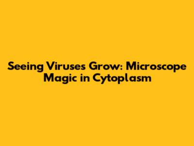 Seeing Viruses Grow: Microscope Magic in Cytoplasm