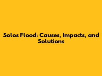 Solo's Flood: Causes, Impacts, and Solutions
