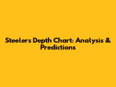 Steelers Depth Chart: Analysis & Predictions