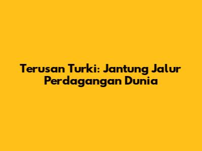 Terusan Turki: Jantung Jalur Perdagangan Dunia