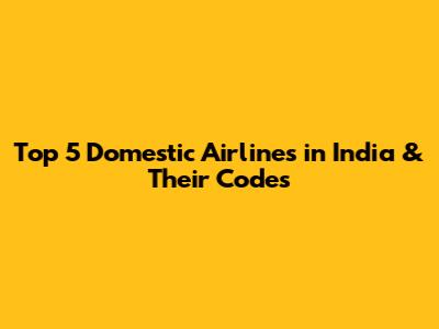 Top 5 Domestic Airlines in India & Their Codes
