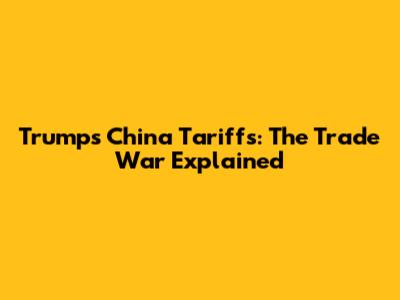 Trump's China Tariffs: The Trade War Explained