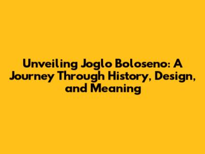Unveiling Joglo Boloseno: A Journey Through History, Design, and Meaning