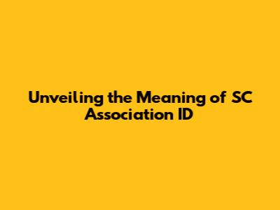 Unveiling the Meaning of SC Association ID