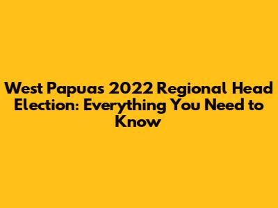 West Papua's 2022 Regional Head Election: Everything You Need to Know