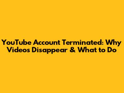 YouTube Account Terminated: Why Videos Disappear & What to Do